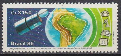 Poštová známka Brazílie 1985 Satelit BRASILSAT Mi# 2092