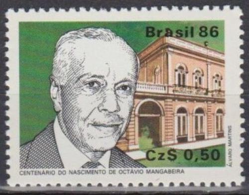 Poštová známka Brazílie 1986 Octávio Mangabeira, politik Mi# 2181