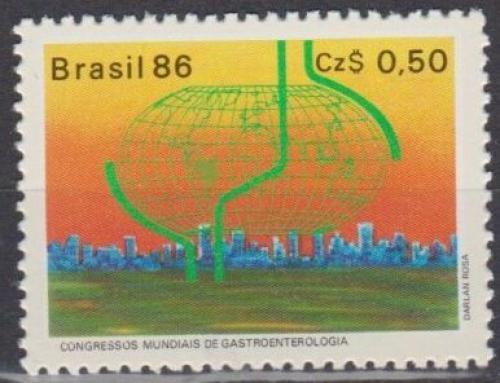 Potov znmka Brazlie 1986 Svtov kongres gastroenterologie Mi# 2182