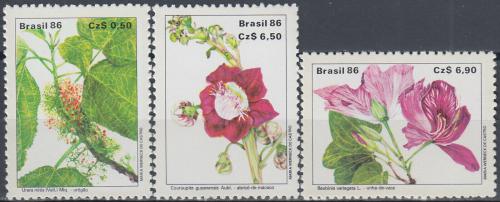 Poštové známky Brazílie 1986 Flóra Mi# 2185-87