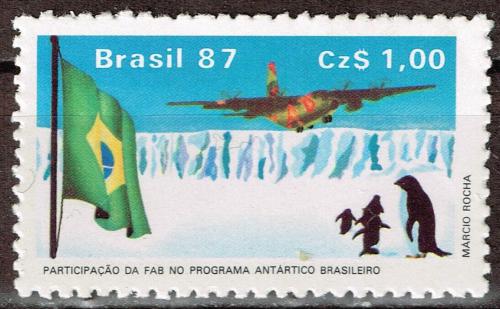 Poštová známka Brazílie 1987 Lietadlo na Antarktidì Mi# 2207