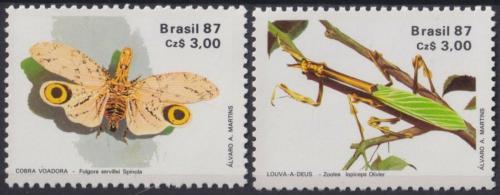 Poštové známky Brazílie 1987 Hmyz Mi# 2219-20