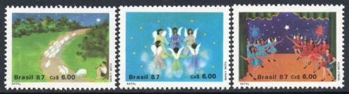 Poštové známky Brazílie 1987 Vianoce Mi# 2233-35