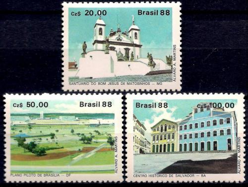 Poštové známky Brazílie 1988 Architektúra Mi# 2252-54