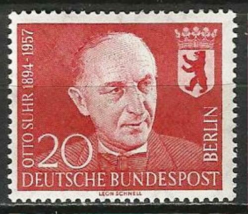 Poštová známka Západný Berlín 1958 Profesor Otto Suhr, politik Mi# 181