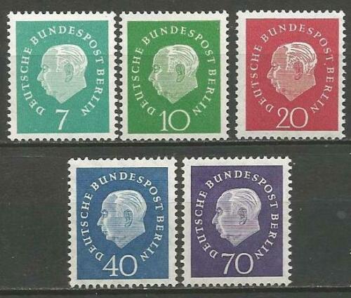 Poštové známky Západný Berlín 1959 Prezident Theodore Heuss Mi# 182-86 Kat 15€