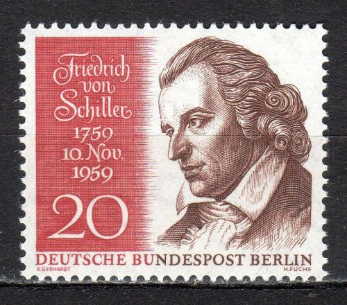 Poštová známka Západný Berlín 1959 Friedrich von Schiller Mi# 190
