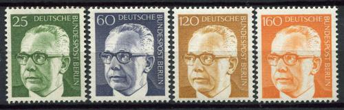 Poštové známky Západný Berlín 1971-72 Prezident Heinemann Mi# 393-96 Kat 6€