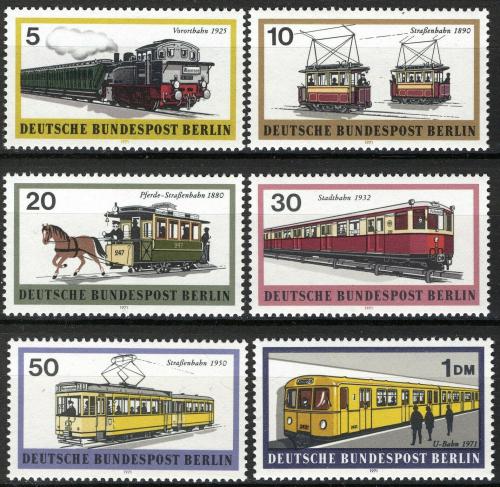 Poštové známky Západný Berlín 1971 Doprava v Berlínì Mi# 379-84 Kat 5.50€
