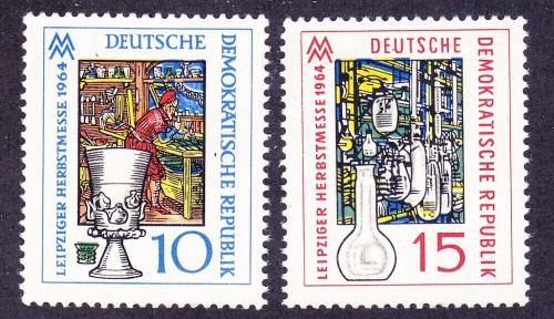 Poštové známky DDR 1964 Lipský ve¾trh Mi# 1052-53