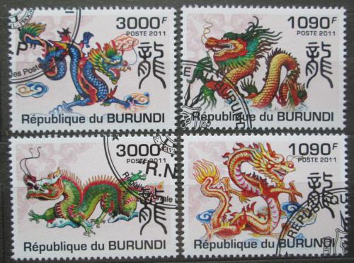 Poštové známky Burundi 2012 Èínský nový rok, rok draka Mi# 2238-41 Kat 9.50€