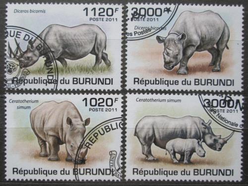 Poštové známky Burundi 2011 Nosorožce Mi# 2114-17 Kat 9.50