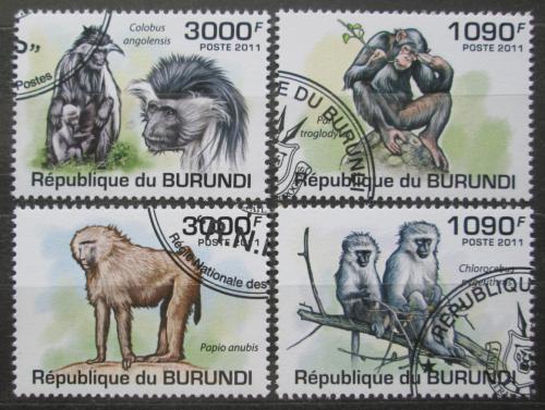 Poštové známky Burundi 2011 Opice Mi# 2082-85 Kat 9.50€