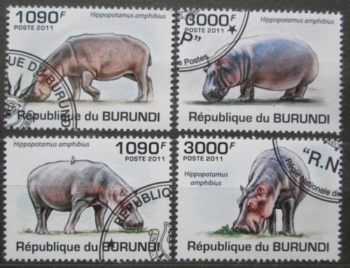 Poštové známky Burundi 2011 Hrochy Mi# 1986-89 Kat 9.50€