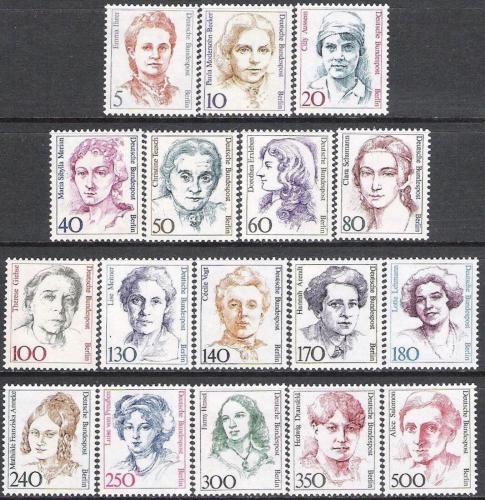 Poštové známky Západný Berlín 1986-89 Slavné ženy KOMPLET Kat 72.10€