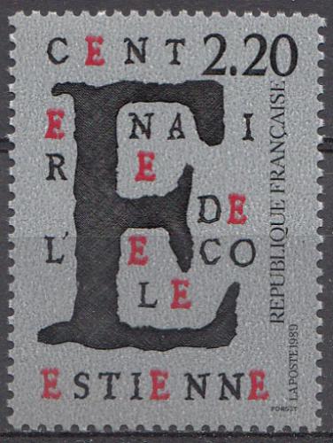 Poštová známka Francúzsko 1989 Škola pro grafiky, 100. výroèie Mi# 2699