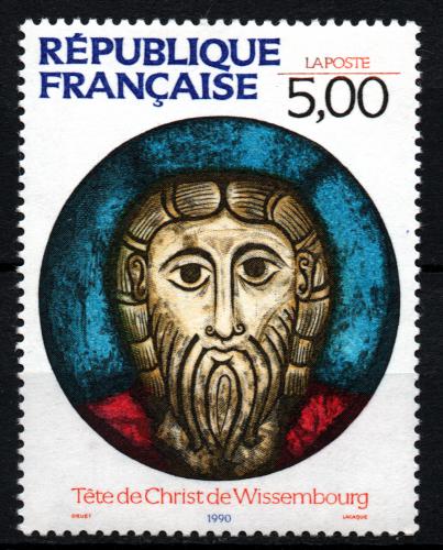 Poštová známka Francúzsko 1990 Umenie, Kristova hlava Mi# 2782