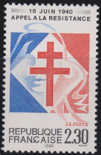 Poštová známka Francúzsko 1990 Lotrinský køíž Mi# 2789
