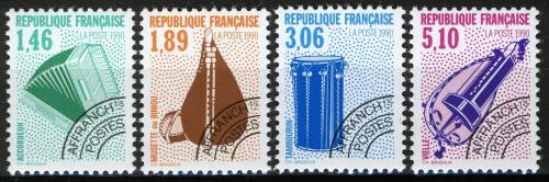 Poštové známky Francúzsko 1990 Hudobné nástroje Mi# 2791-94 Kat 8.50€