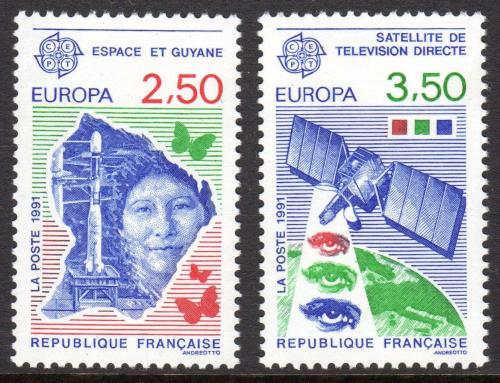 Poštové známky Francúzsko 1991 Európa CEPT, prieskum vesmíru Mi# 2834-35 Kat 5.50€