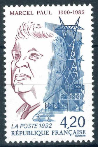 Poštová známka Francúzsko 1992 Marcel Paul, politik Mi# 2926