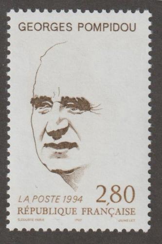 Potov znmka Franczsko 1994 Prezident Georges Pompidou Mi# 3018 - zvi obrzok