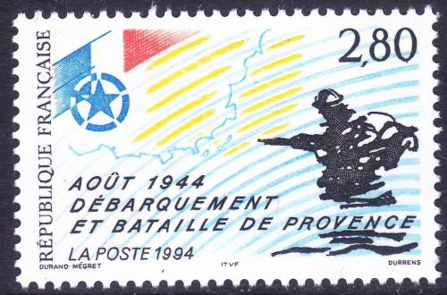 Poštová známka Francúzsko 1994 Bitka o Provence, 50. výroèie Mi# 3038