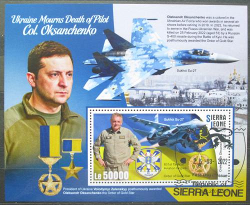 Potov znmka Sierra Leone 2022 Vojna na Ukrajin, plukovnk Oksanenko Mi# N/N