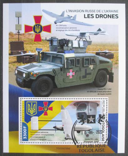 Poštová známka Togo 2022 Vojna na Ukrajinì, drony Mi# N/N