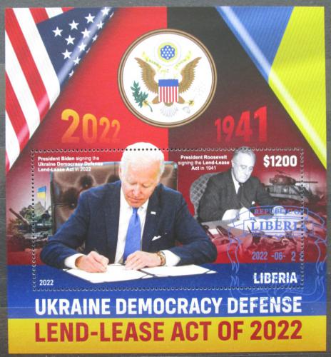Poštová známka Libéria 2022 Vojna na Ukrajinì, pomoc USA Mi# N/N