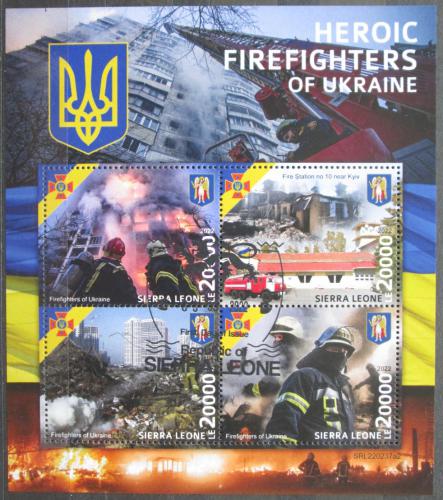 Poštové známky Sierra Leone 2022 Vojna na Ukrajinì, hasièi Mi# N/N