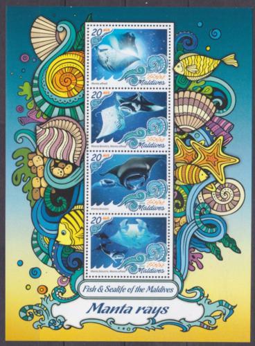 Poštové známky Maldivy 2016 Manty Mi# 6648-51 Kat 11€
