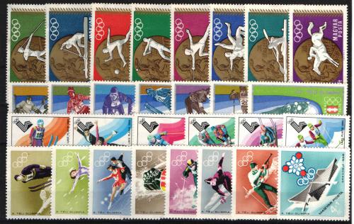 Zostava Maïarsko 1968-73 Olympijské hry - 4 kompletný sety