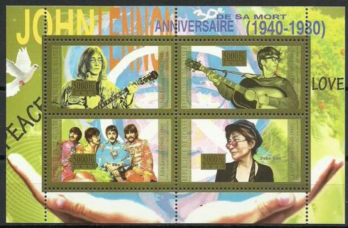 Poštové známky Guinea 2010 The Beatles, John Lennon Mi# 7972-75 Kat 8€