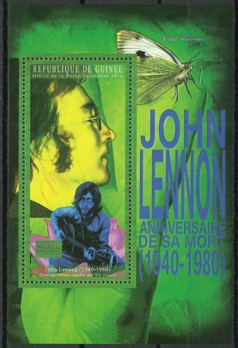 Poštová známka Guinea 2010 The Beatles, John Lennon Mi# Block 1892 Kat 10€