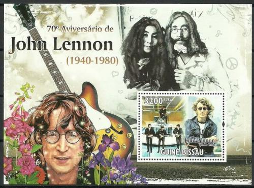 Poštová známka Guinea-Bissau 2010 The Beatles, John Lennon Mi# Block 827 Kat 13€