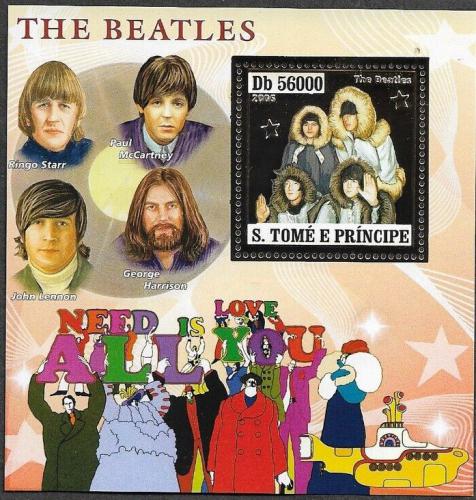 Poštové známky Svätý Tomáš 2006 The Beatles Mi# Block 575 Kat 18€