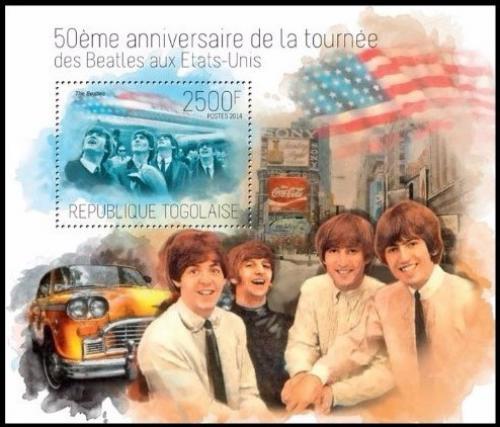 Poštová známka Togo 2014 The Beatles v USA Y/T# Block 789 Kat 10€