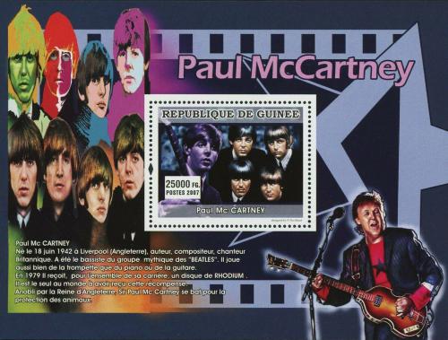 Poštová známka Guinea 2007 The Beatles, Paul Mc Cartney Mi# Block 1311 Kat 8€