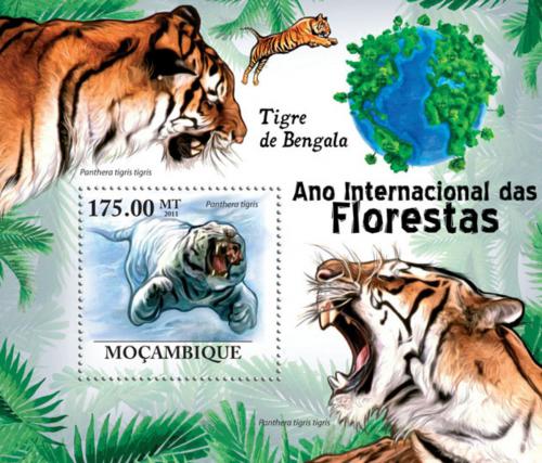 Poštová známka Mozambik 2011 Tygøi Mi# Block 428 Kat 10€