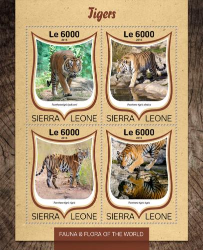 Poštové známky Sierra Leone 2016 Tygøi Mi# 7598-7601 Kat 11€