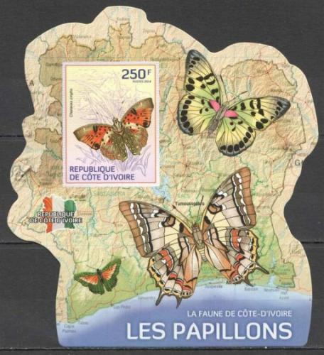 Poštová známka Pobrežie Slonoviny 2014 Motýle Mi# 1504 Block