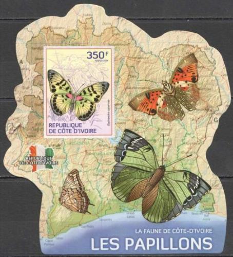 Poštová známka Pobrežie Slonoviny 2014 Motýle Mi# 1505 Block