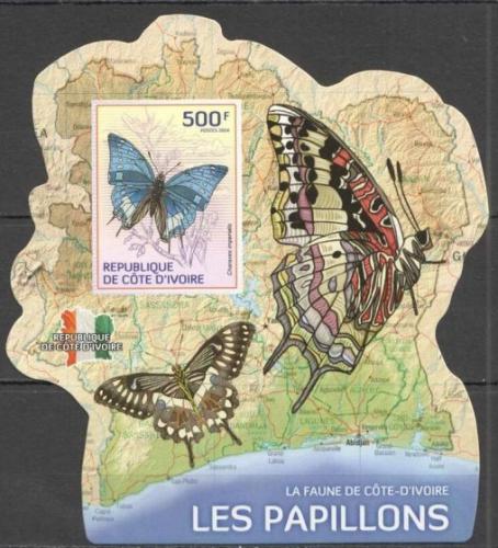 Poštová známka Pobrežie Slonoviny 2014 Motýle Mi# 1506 Block