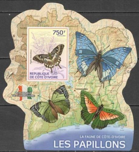 Poštová známka Pobrežie Slonoviny 2014 Motýle Mi# 1507 Block