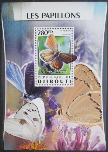 Poštová známka Džibutsko 2016 Motýle Mi# 1037 Block