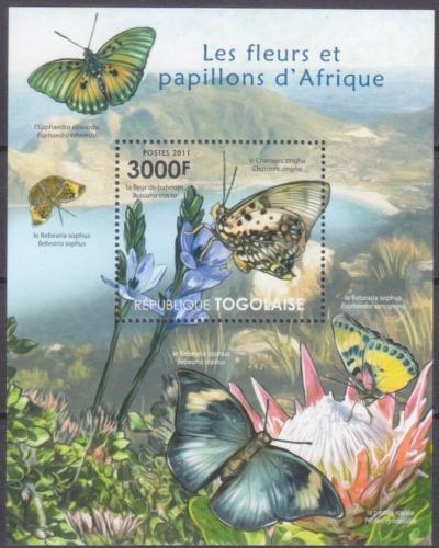 Poštová známka Togo 2011 Africkí motýle Mi# Block 632 Kat 12€ 