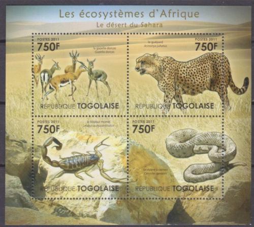 Poštové známky Togo 2011 Fauna Sahary Mi# 4137-40 Kat 12€