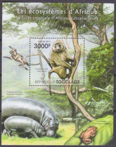 Poštová známka Togo 2011 Fauna tropického deštného pralesa Mi# Block 638 Kat 12€