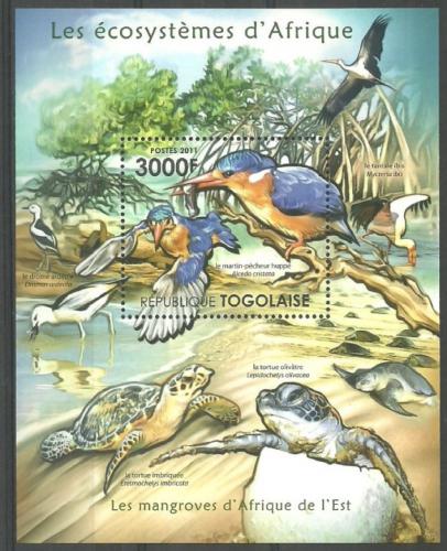 Poštová známka Togo 2011 Fauna východoafrických mangrovníkù Mi# Block 640 Kat 12€